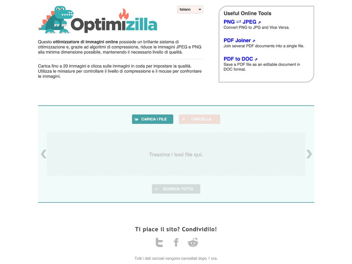 Optimizilla - Compressione Immagini